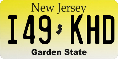 NJ license plate I49KHD