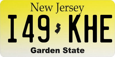 NJ license plate I49KHE