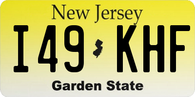 NJ license plate I49KHF