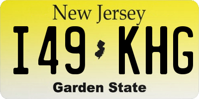 NJ license plate I49KHG