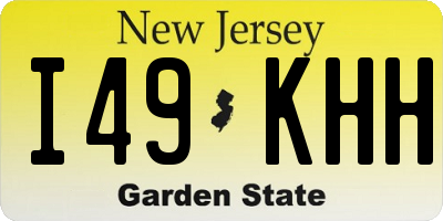 NJ license plate I49KHH