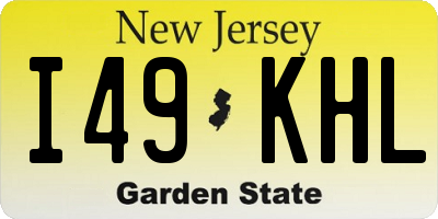 NJ license plate I49KHL