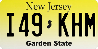 NJ license plate I49KHM