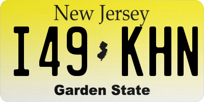 NJ license plate I49KHN