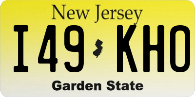 NJ license plate I49KHO
