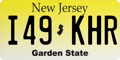 NJ license plate I49KHR