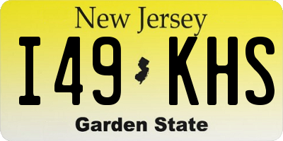 NJ license plate I49KHS