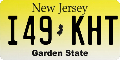 NJ license plate I49KHT