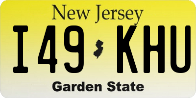 NJ license plate I49KHU