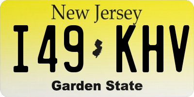 NJ license plate I49KHV