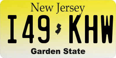 NJ license plate I49KHW