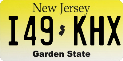 NJ license plate I49KHX