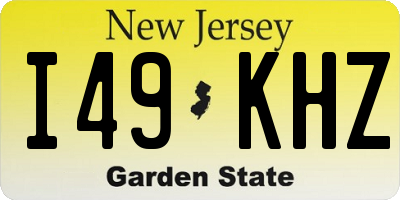 NJ license plate I49KHZ