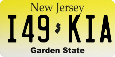 NJ license plate I49KIA