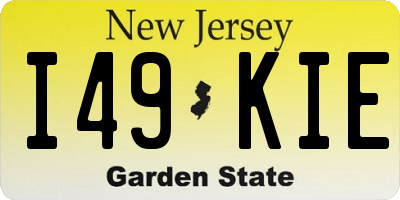 NJ license plate I49KIE