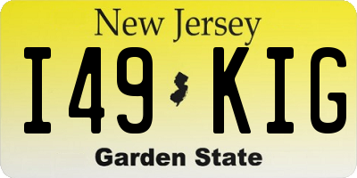 NJ license plate I49KIG