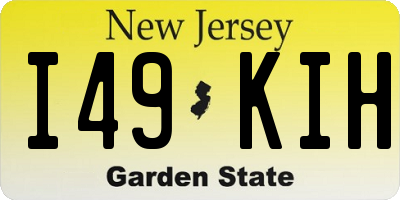 NJ license plate I49KIH