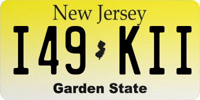 NJ license plate I49KII