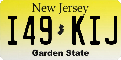 NJ license plate I49KIJ
