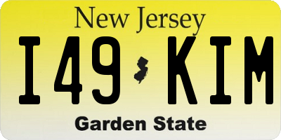 NJ license plate I49KIM