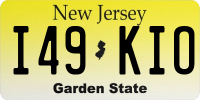 NJ license plate I49KIO