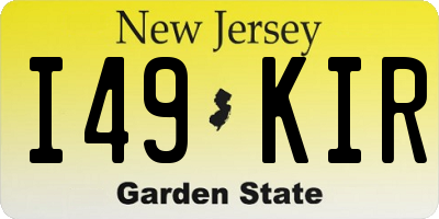 NJ license plate I49KIR
