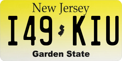 NJ license plate I49KIU