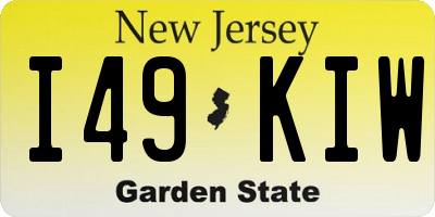 NJ license plate I49KIW
