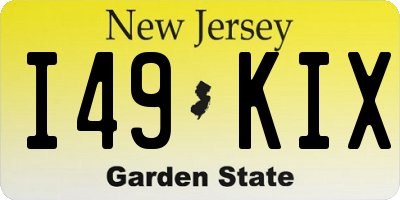 NJ license plate I49KIX