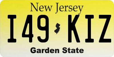 NJ license plate I49KIZ
