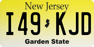 NJ license plate I49KJD