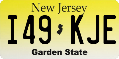 NJ license plate I49KJE