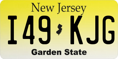 NJ license plate I49KJG