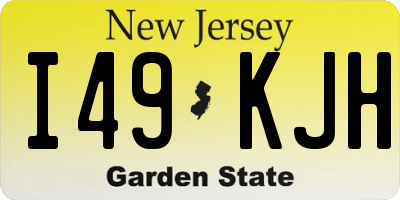 NJ license plate I49KJH
