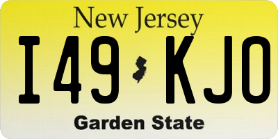 NJ license plate I49KJO