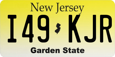 NJ license plate I49KJR