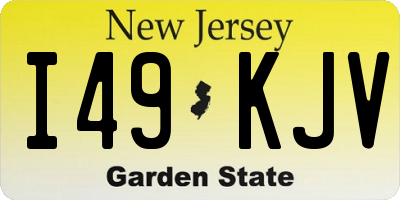 NJ license plate I49KJV