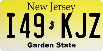 NJ license plate I49KJZ