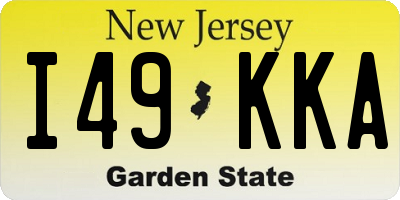 NJ license plate I49KKA