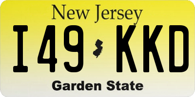 NJ license plate I49KKD