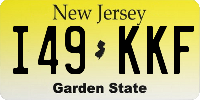 NJ license plate I49KKF