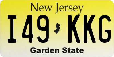 NJ license plate I49KKG