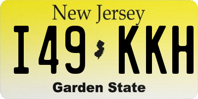 NJ license plate I49KKH