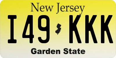 NJ license plate I49KKK