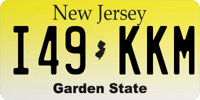 NJ license plate I49KKM