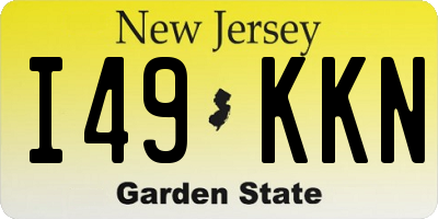 NJ license plate I49KKN