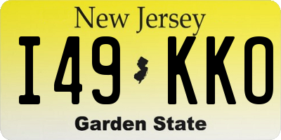 NJ license plate I49KKO