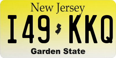 NJ license plate I49KKQ
