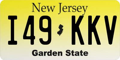 NJ license plate I49KKV