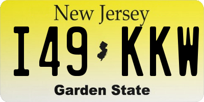 NJ license plate I49KKW